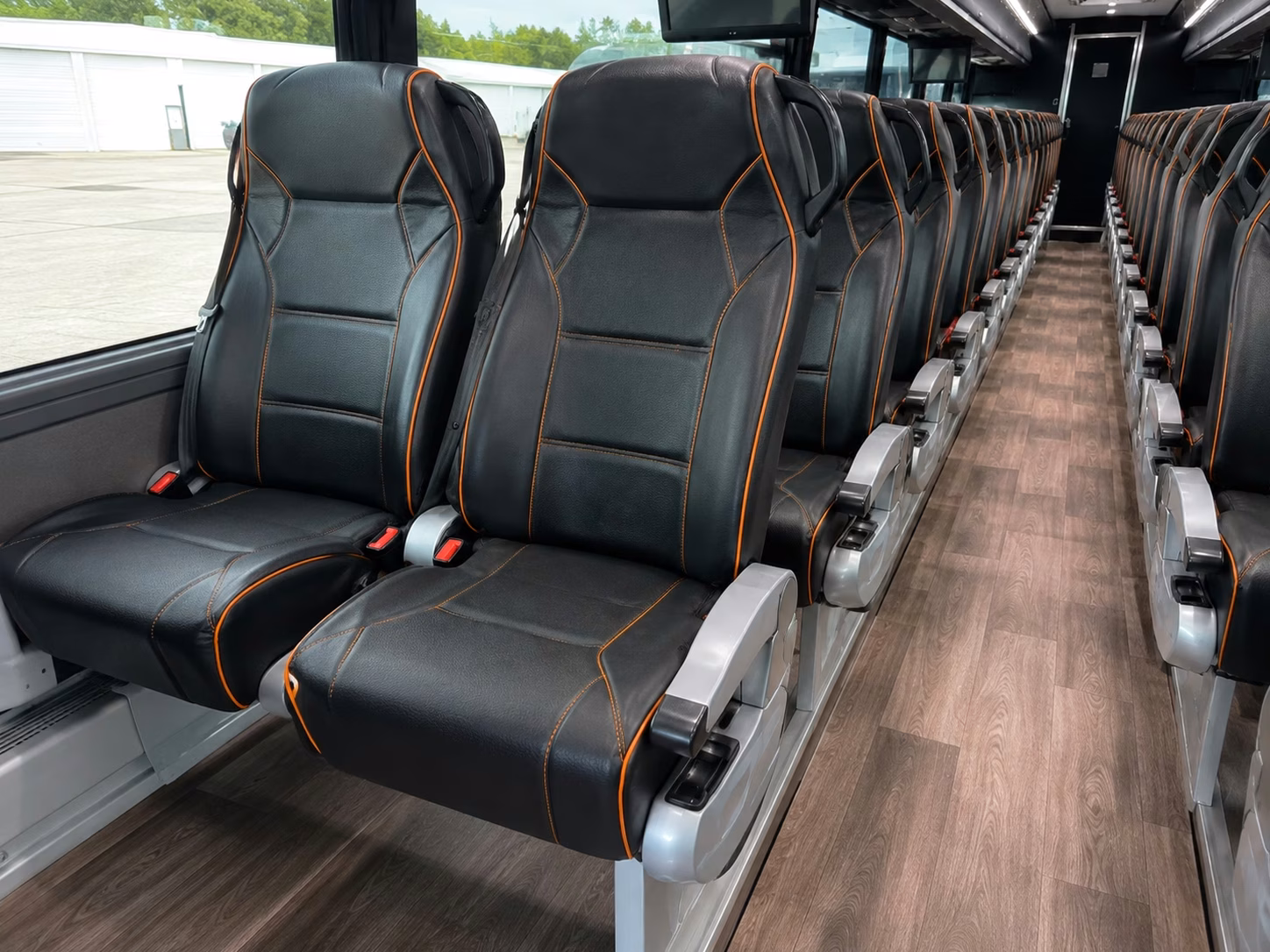 56 passenger charter bus inside