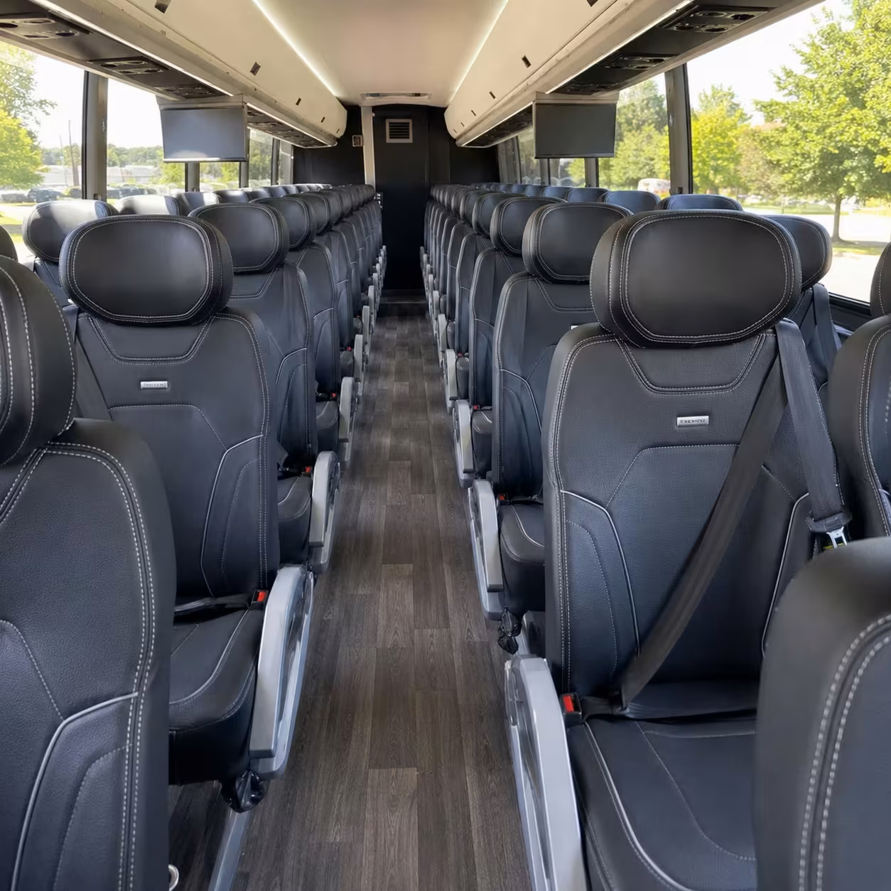 largo charter bus rental interior